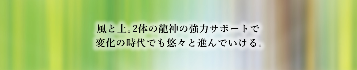 風と土。2体の龍神の強力サポートで変化の時代でも悠々と進んでいける。